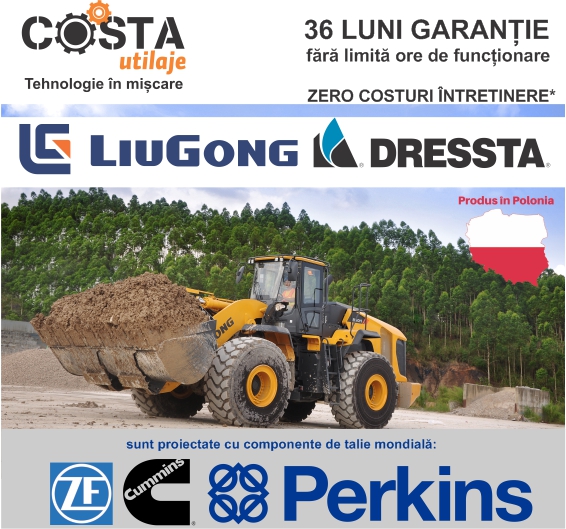 Încărcătoare frontale - 36 luni GARANȚIE și ZERO costuri întreținere