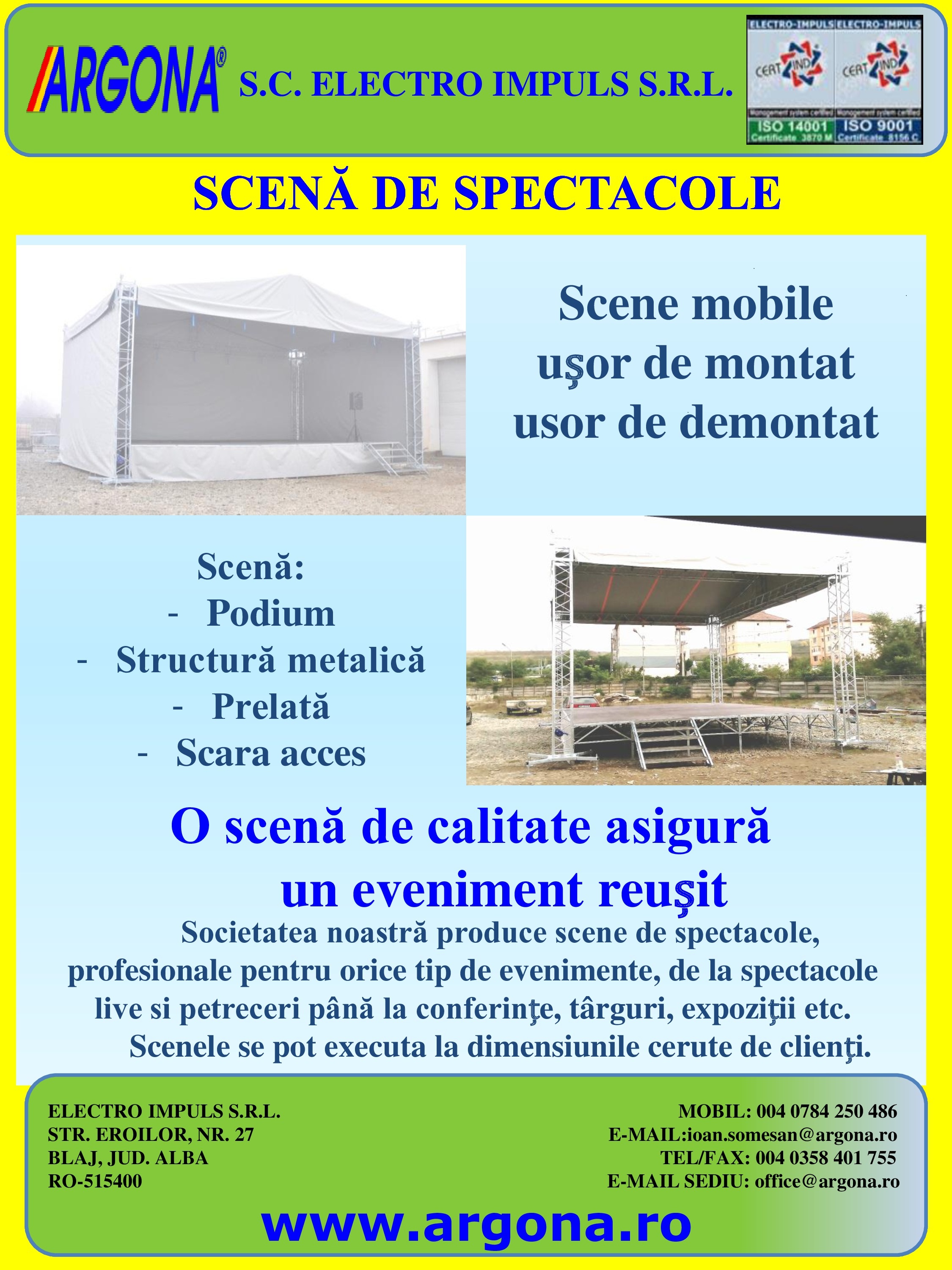 SCENE MOBILE PENTRU SPECTACOLE
