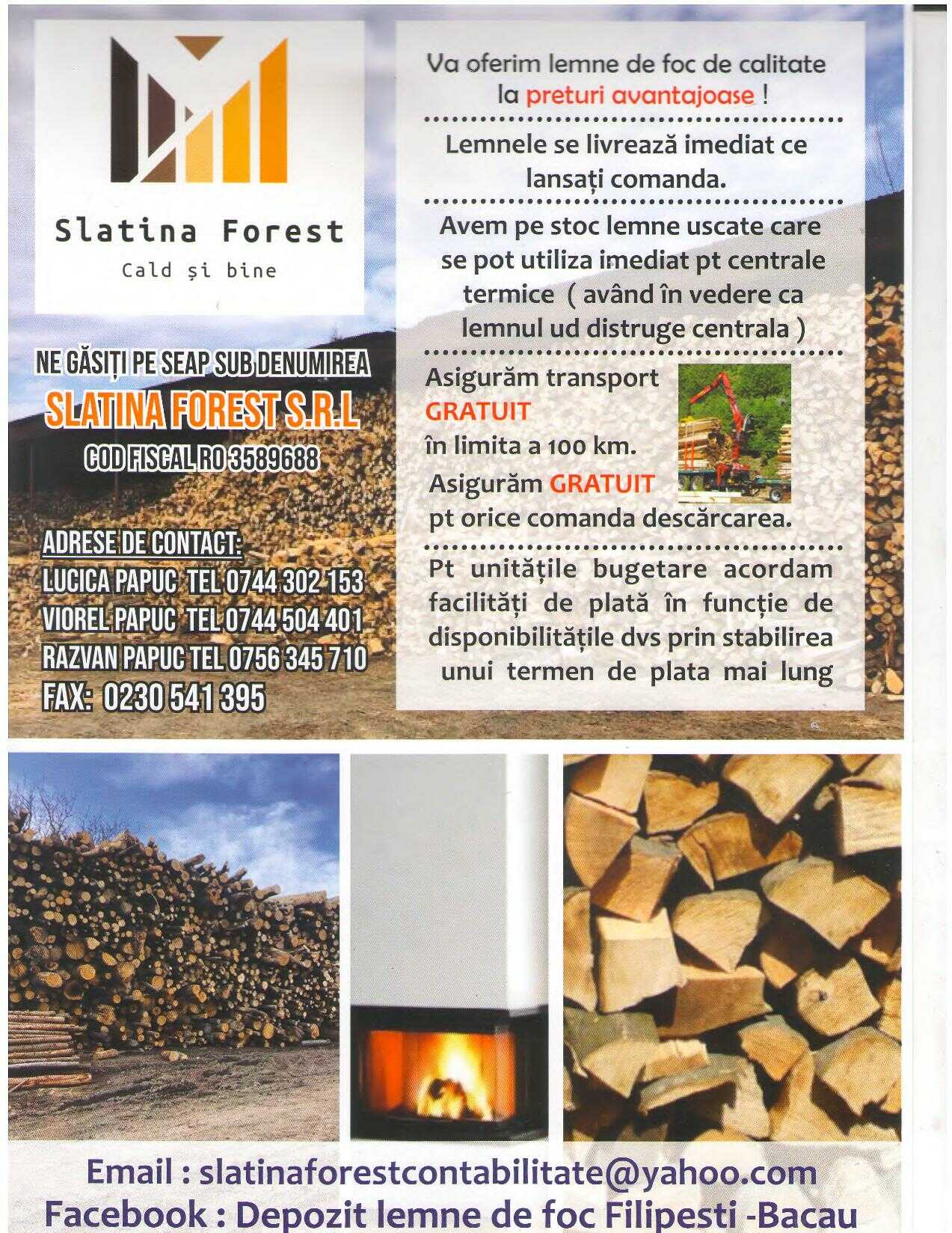 Vindem din stoc lemne de foc ,orice esenta si orice cantitate