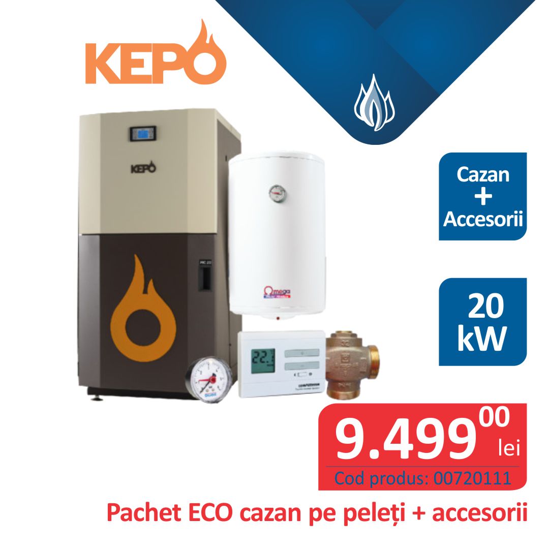 Pachet ECO cazan pe peleți + accesorii