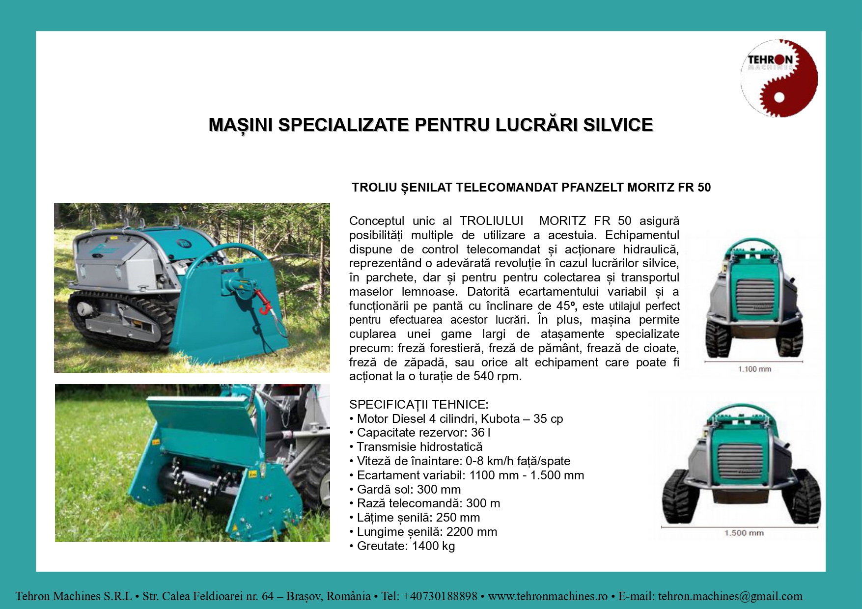 TROLIU ȘENILAT TELECOMANDAT PFANZELT MORITZ FR 50