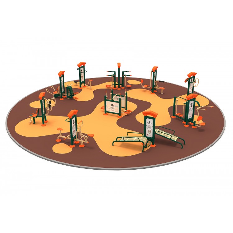 12FT Set de fitness pentru exterior cu panou 10 Aparate