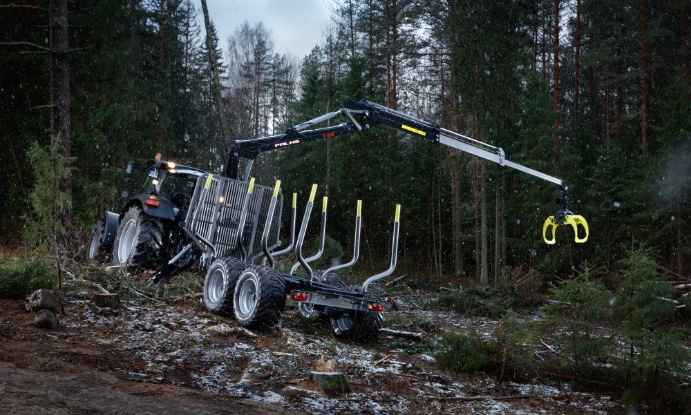 Remorca forestiera Palms 13D + Braț de incărcare Palms 7.72