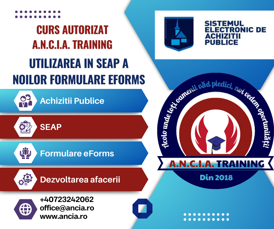 UTILIZAREA NOILOR FORMULARE EUROPENE eFORMS IN PLATFORMA SEAP