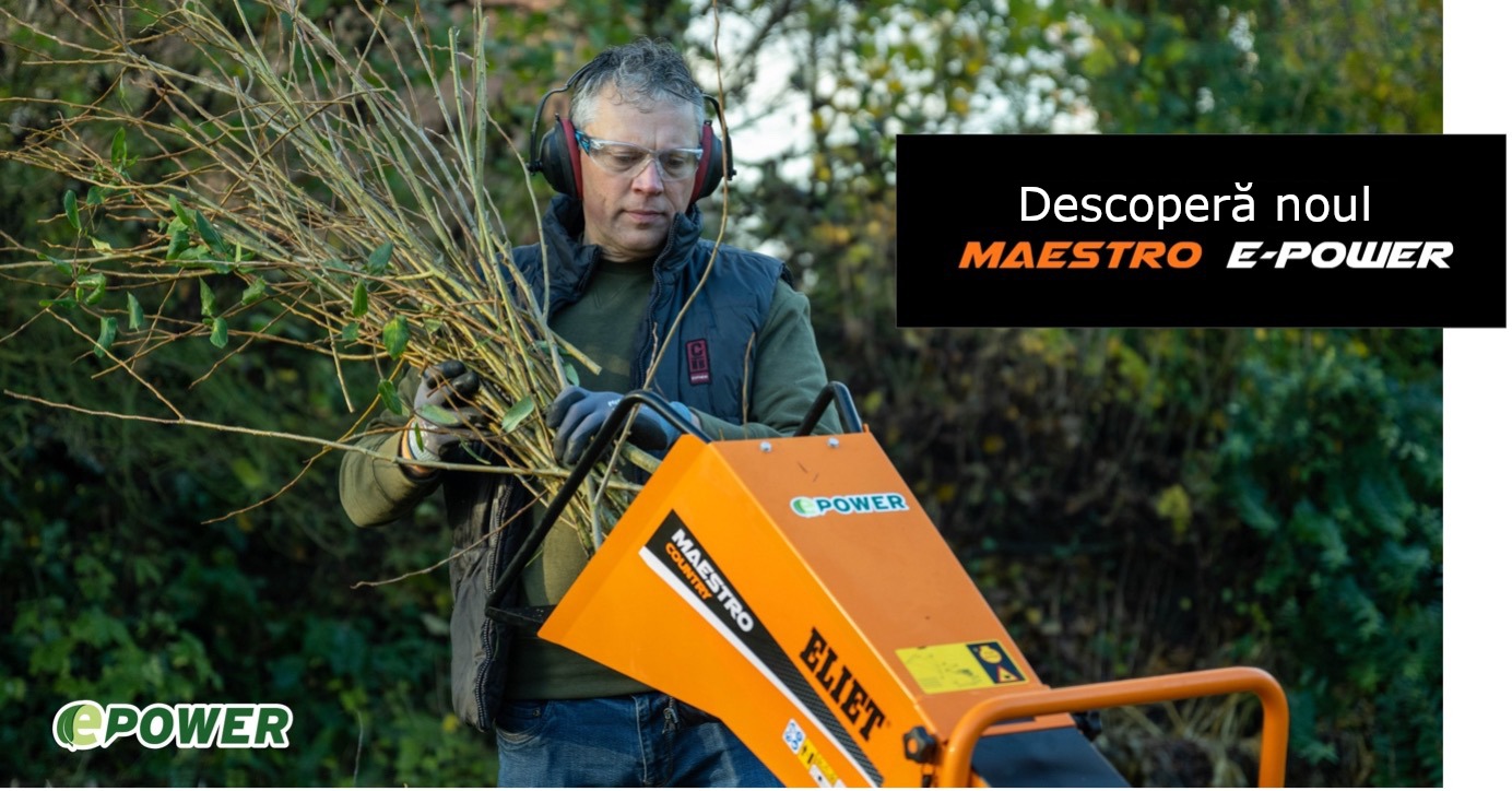 Primul tocător de crengi electric cu acumulatori: ELIET MAESTRO E-POWER - unitate EGO Power de 3,2kW
