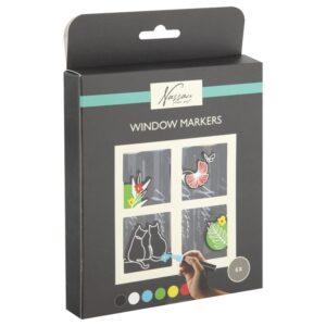 Set 6 marker pentru sticla in cutie ,Grafix