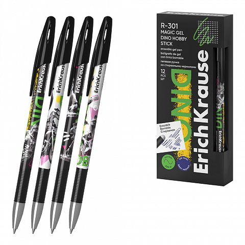 Pix stergere ErichKrause R-301 Magic Gel Stick Dino Hobby 0,5 albastru 12/ cutie