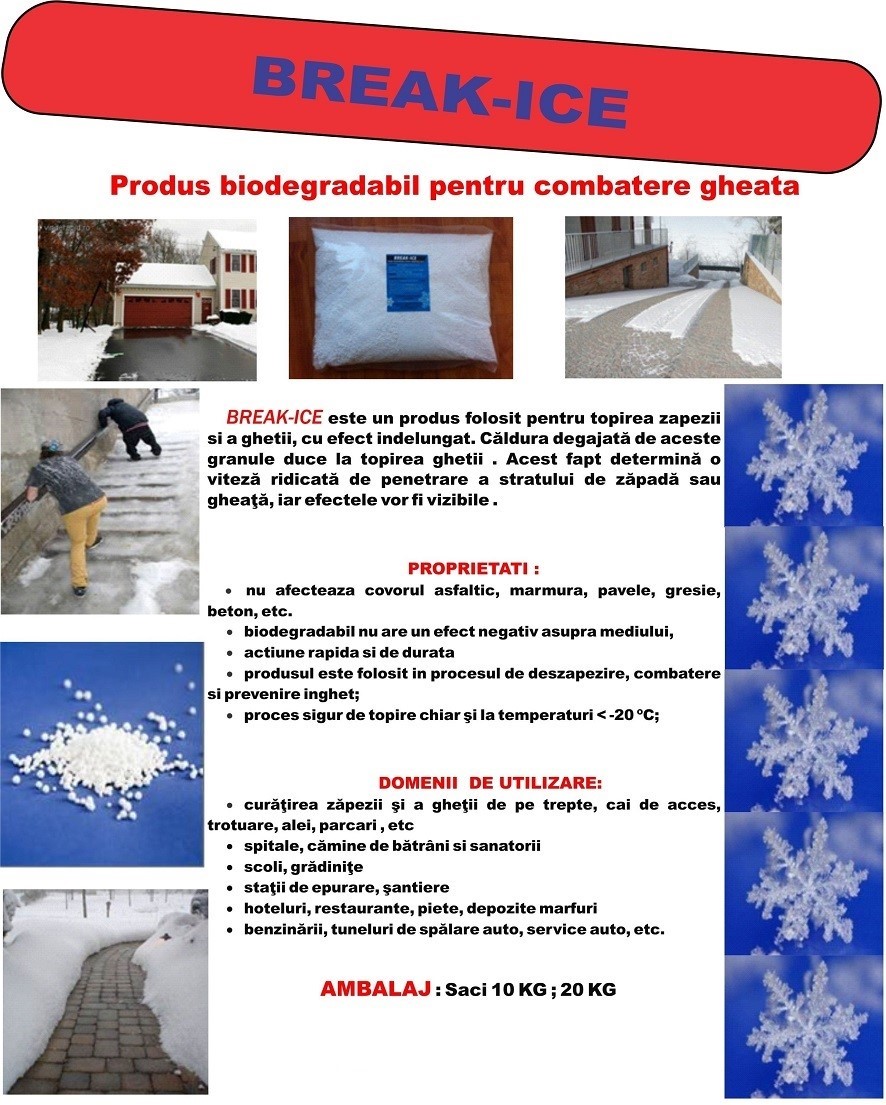 PRODUS BIODEGRADABIL PENTRU COMBATERE GHEATA