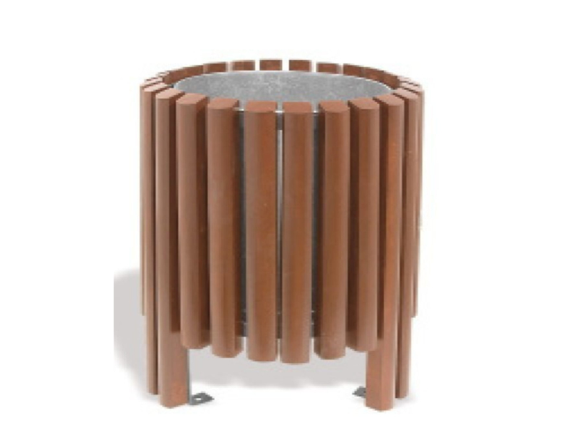 Cos gunoi metal si lemn 4