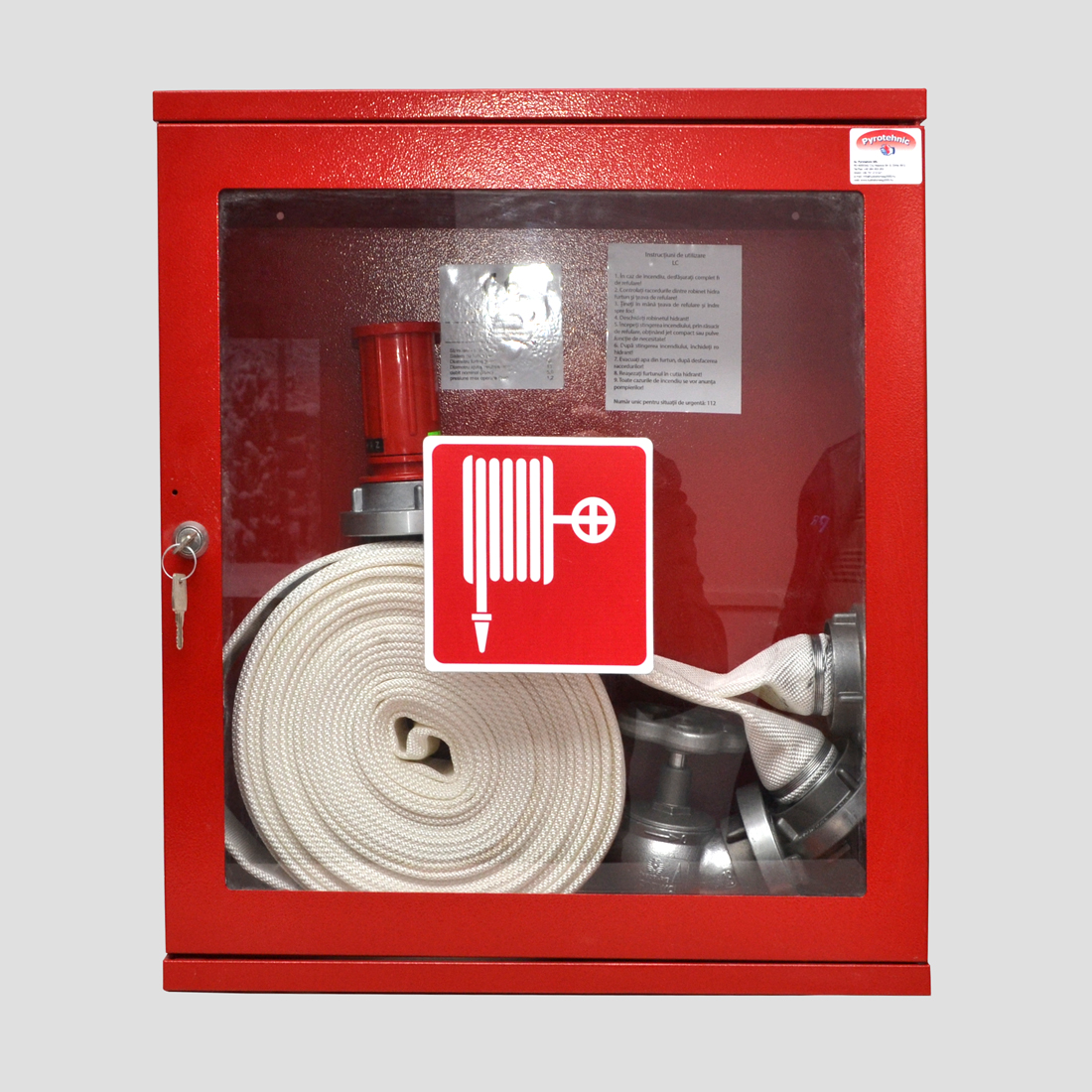 Hidrant interiori metalic cu usa sticla