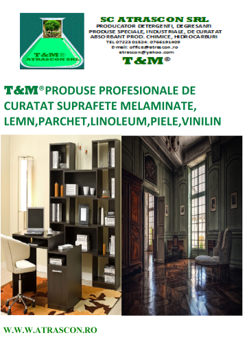 PRODUSE PROFESIONALE DE CURATAT PARCHET, LINOLEUM, MELAMINA ETC