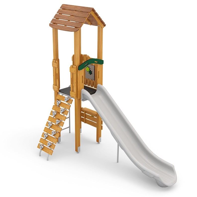 Structura modulara - Turn cu tobogan, cataratori si panou educational PZG-W-B002