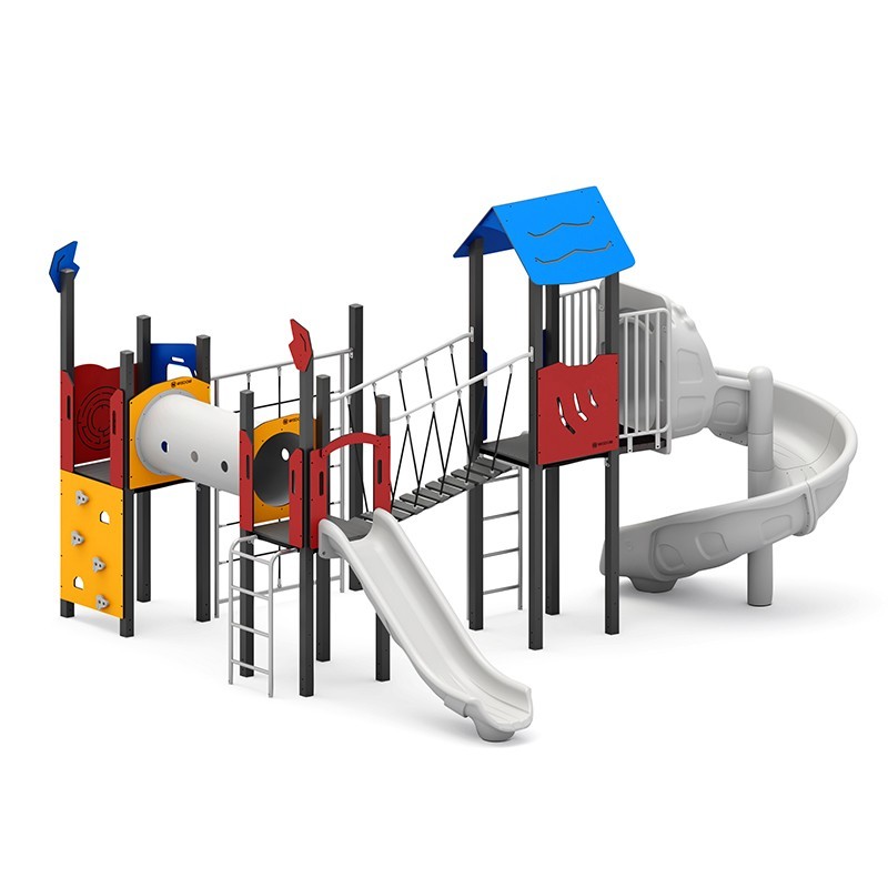 Structura modulara - Turnuri cu tobogan, tobogan spirala, punte, pasaj, cataratori PZG-W-A014P