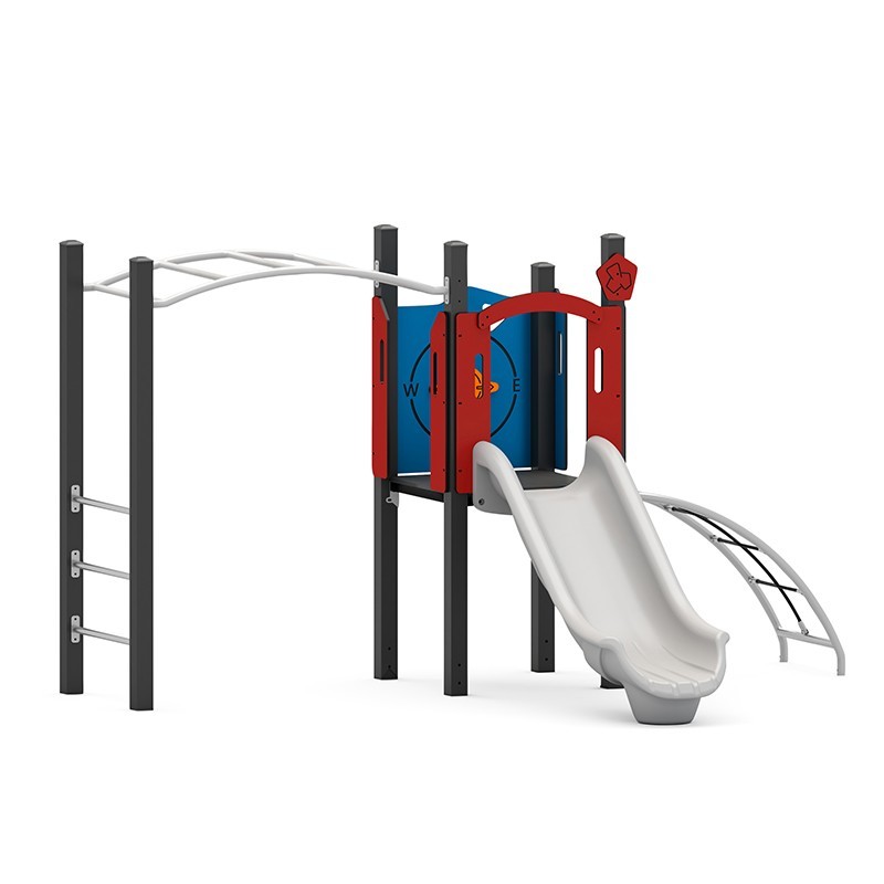 Structura modulara prescolari - Turn cu tobogan, cataratori si scara maimute PZG-W-A001P