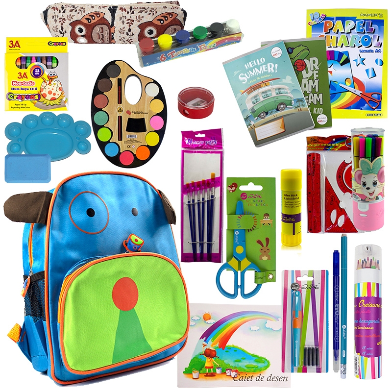 Ghiozdan Premium echipat pentru gradinita si clasa 0, model baieti