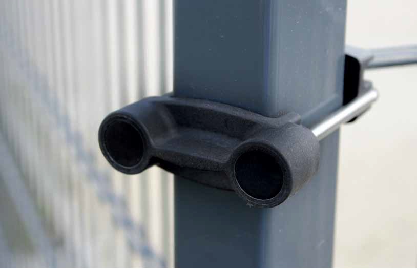 Set clema brida de fixare pe stalp pt panouri de gard dublu fir 2D, 3D