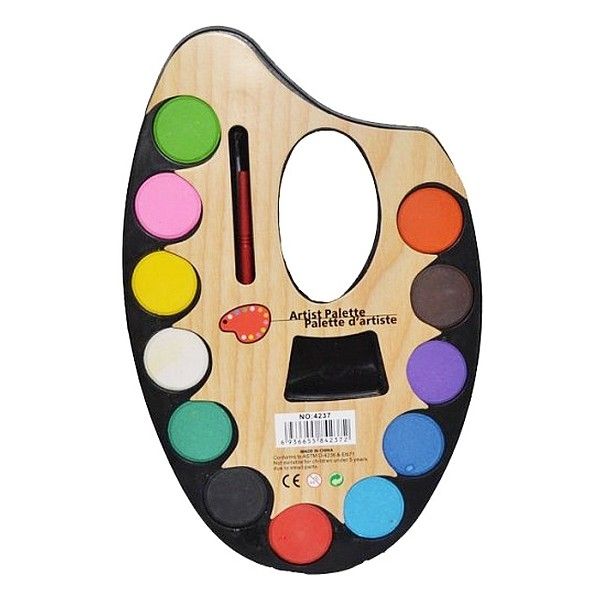 Acuarele 12 culori/set \"Artist\", paleta mare cu pensula