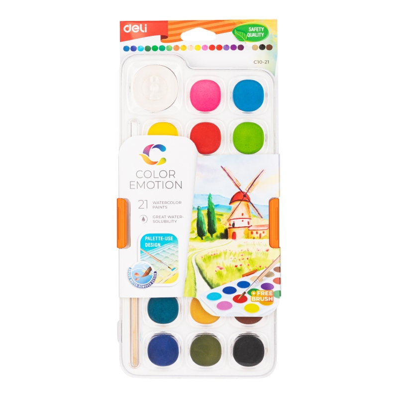 Acuarele + pensula 16 culori/set