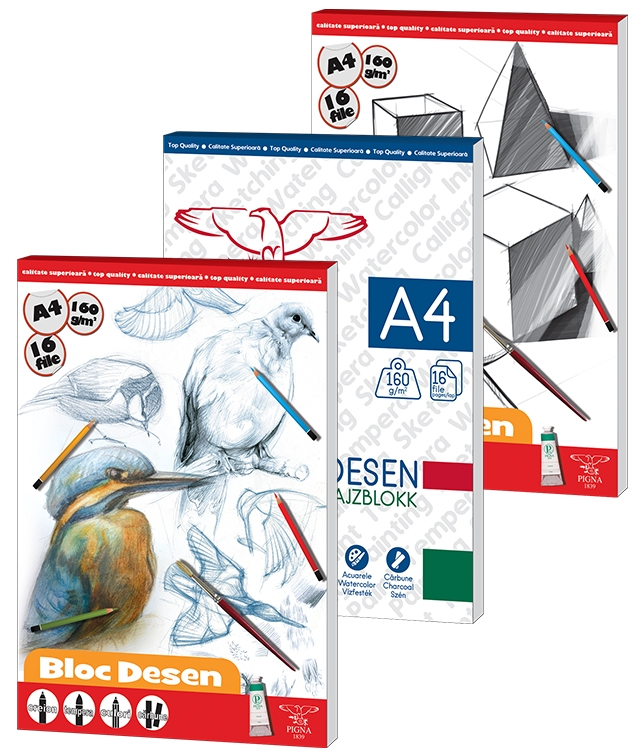 Bloc desen A4 16 file, 160 g Pigna