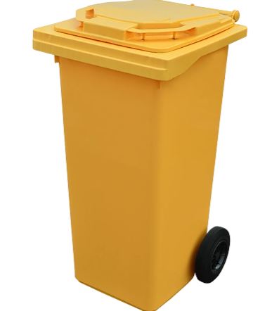 Pubela cu rotile Napochim, galbena, 120 l