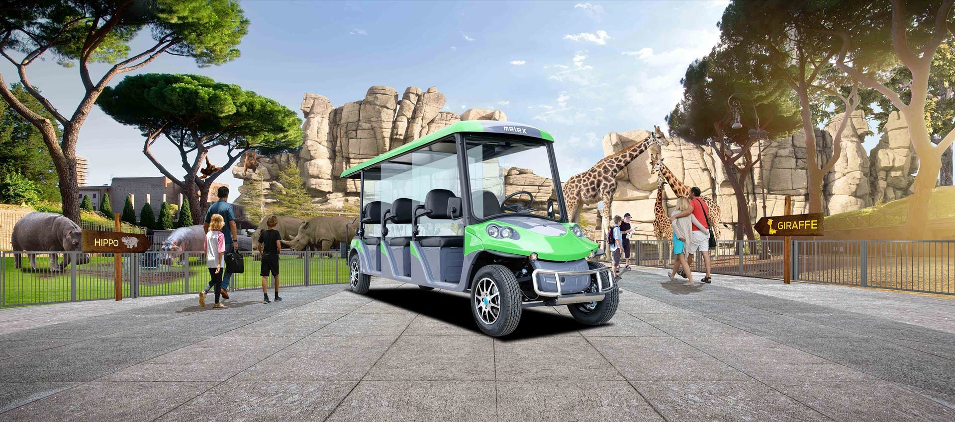 Mașină electrică Melex transport 8 persoane