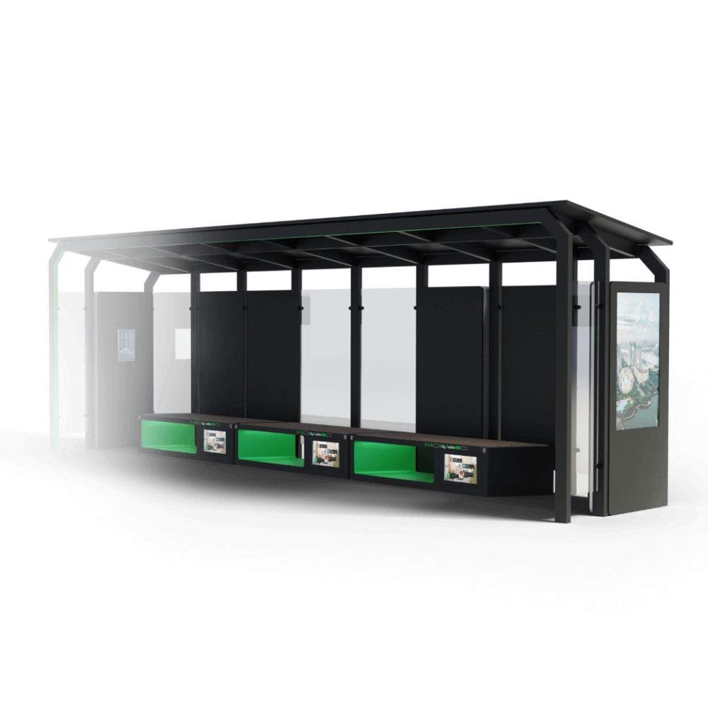 Statie de autobuz smart cu incarcare solara Premium 8 m